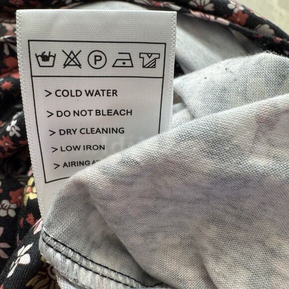 Hibluco Boho Grey Floral Print Womens Plus XXL Blouse SS Top‎ Stretch 2XL - Picture 3 of 9